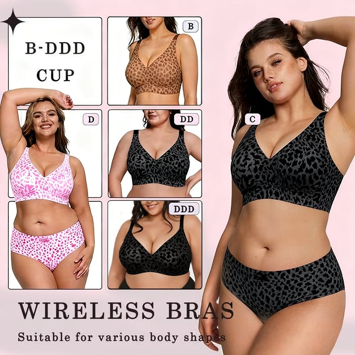 🏆LAST DAY SALE 60% OFF 🔥Super Firming Leopard Print Jelly Bra | Women Wirefree Bras 👍No More Sagging Breasts