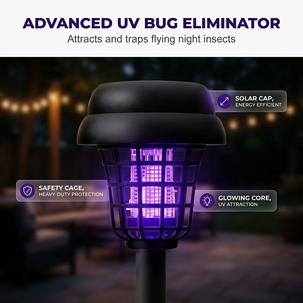 Last Day 50%OFF🔥 Solar-Powered Mosquito Killer Lamp-Outdoor Solar LED Mosquito Killer Garden Lamp