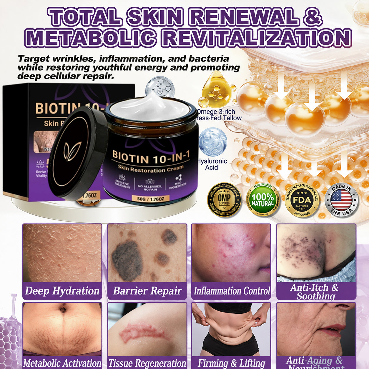 Biotin 10-in-1 Skin Restoration Cream🍀