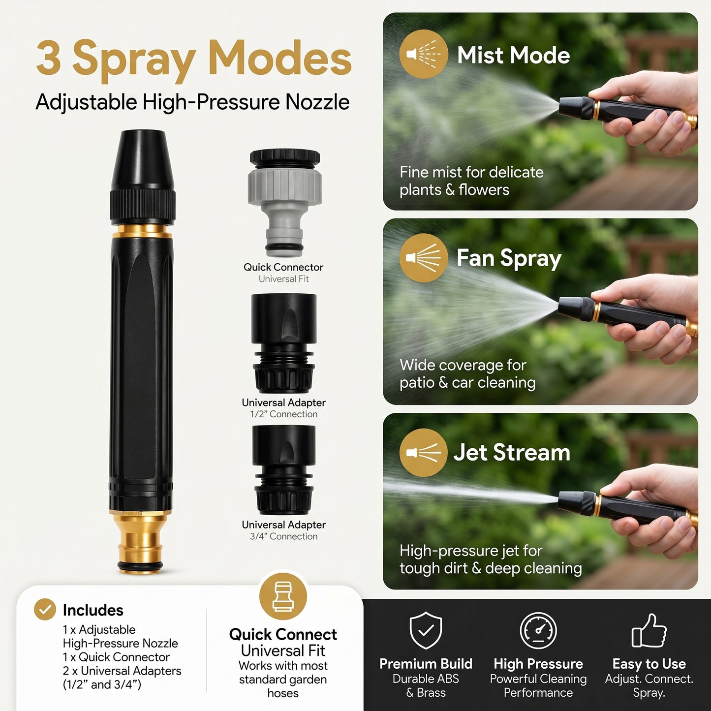 🚗LAST DAY 50% OFF High-Pressure Jet Spray Nozzle for Car Wash & Garden Hose