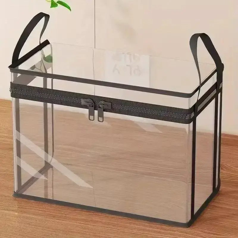 📦Large Clear Thick Plastic Storage Box with Hinged Lid Heavy-Duty Durable High Capacity Organizer, Perfect for Home, Camping, Travel, Attic and Moving