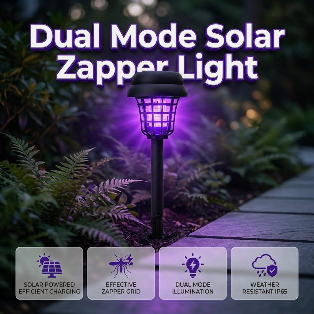 Last Day 50%OFF🔥 Solar-Powered Mosquito Killer Lamp-Outdoor Solar LED Mosquito Killer Garden Lamp