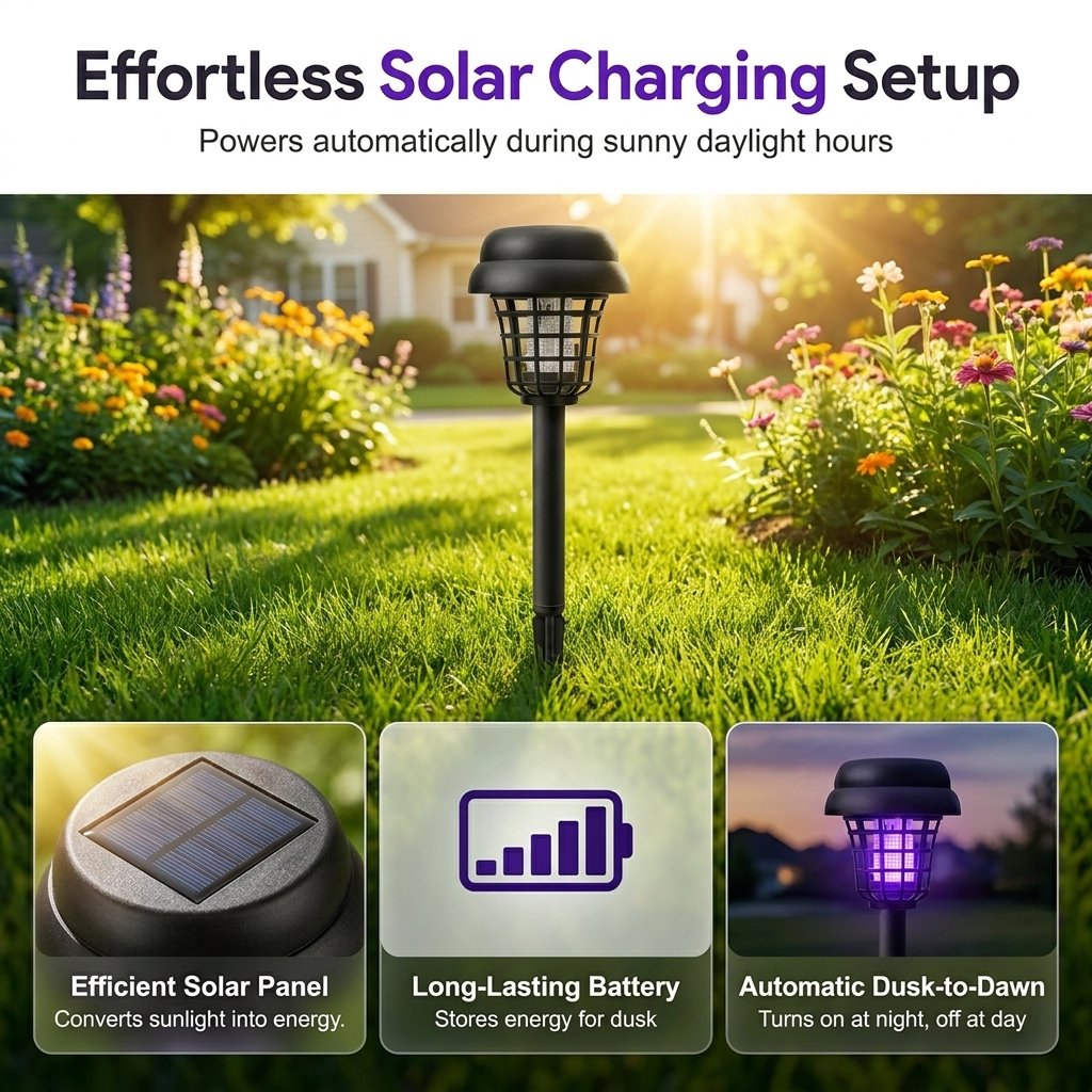 Last Day 50%OFF🔥 Solar-Powered Mosquito Killer Lamp-Outdoor Solar LED Mosquito Killer Garden Lamp