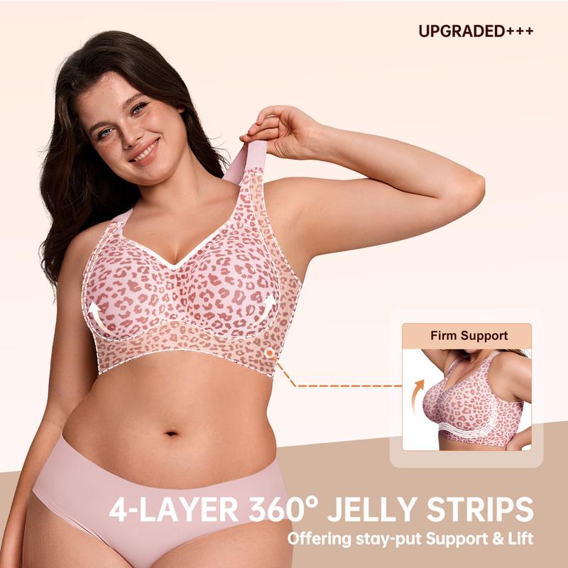 🏆LAST DAY SALE 60% OFF 🔥Super Firming Leopard Print Jelly  Bra | Women Wirefree Bras 👍No More Sagging Breasts
