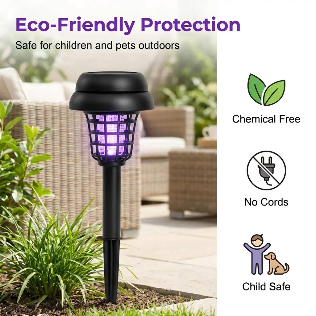 Last Day 50%OFF🔥 Solar-Powered Mosquito Killer Lamp-Outdoor Solar LED Mosquito Killer Garden Lamp