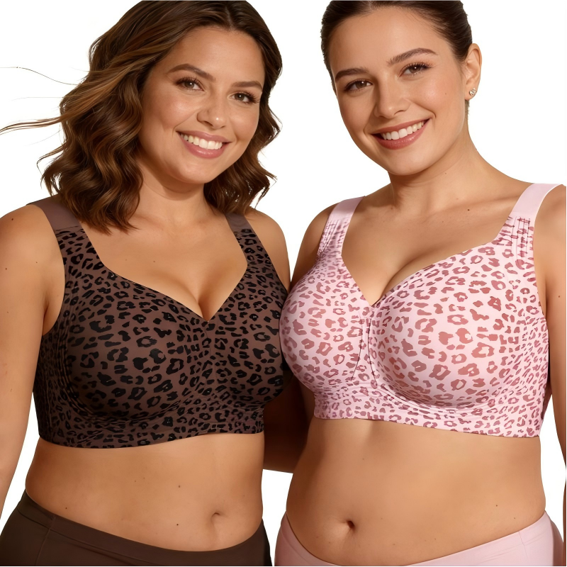 🏆LAST DAY SALE 60% OFF 🔥Super Firming Leopard Print Jelly  Bra | Women Wirefree Bras 👍No More Sagging Breasts