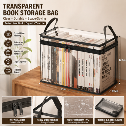 📦Large Clear Thick Plastic Storage Box with Hinged Lid Heavy-Duty Durable High Capacity Organizer, Perfect for Home, Camping, Travel, Attic and Moving