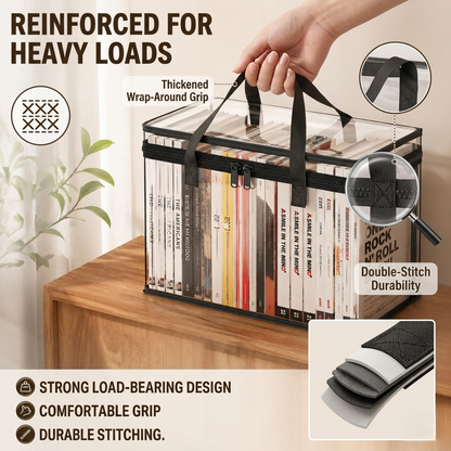 📦Large Clear Thick Plastic Storage Box with Hinged Lid Heavy-Duty Durable High Capacity Organizer, Perfect for Home, Camping, Travel, Attic and Moving