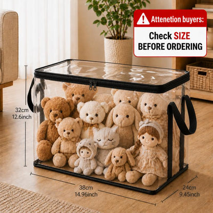 📦Large Clear Thick Plastic Storage Box with Hinged Lid Heavy-Duty Durable High Capacity Organizer, Perfect for Home, Camping, Travel, Attic and Moving