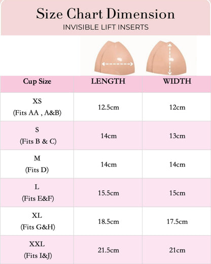 Invisible Lift - Patented Sticky Fashion Bra Inserts Prevents Nipple Slips No Sewing Required Low Cut Tops Womenswear